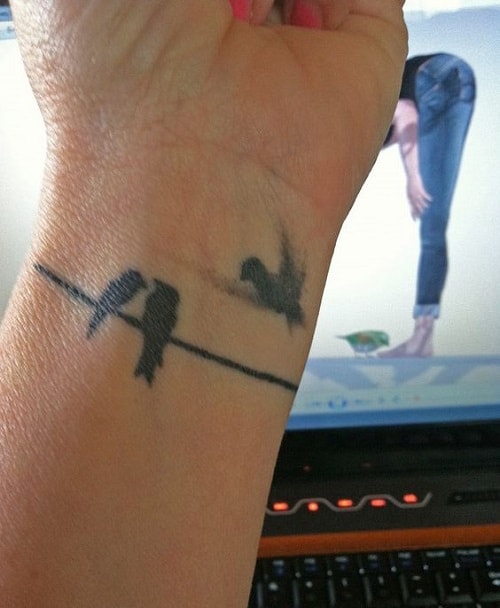 Lovebirds Tattoo on Wrist