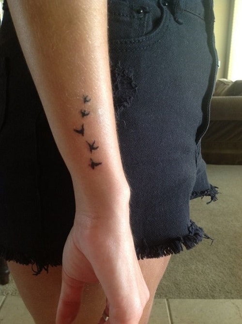 Lower Arm Bird Tattoos