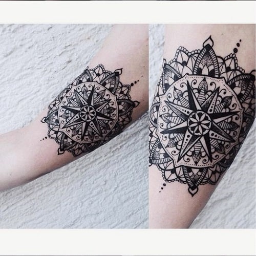 Mandala Compass Tattoo for Ladies