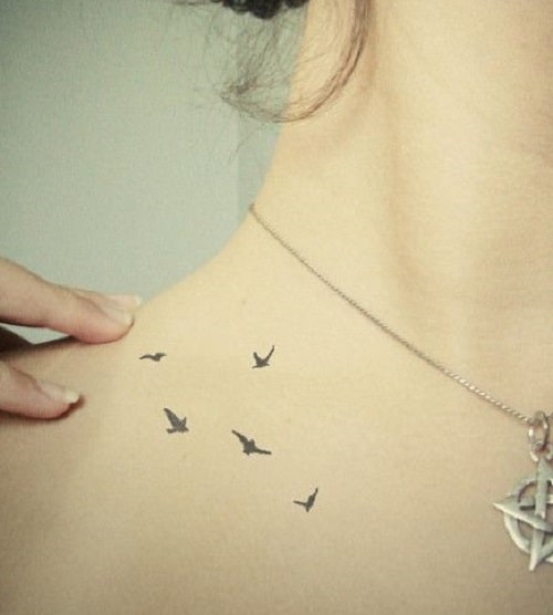 Pretty Bird Tattoos on Shoulder