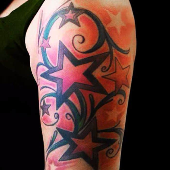 Star Tattoos With Shading