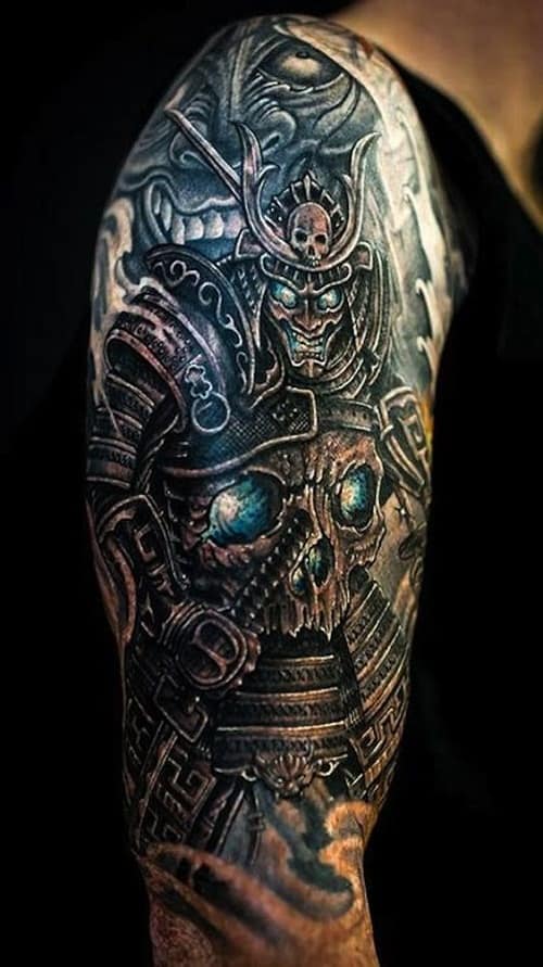 Samurai and Skull Tattoo