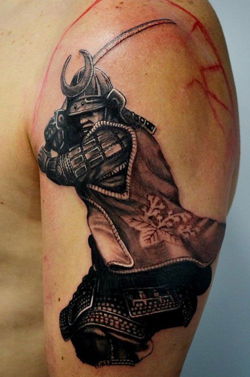 samurai shoulder tattoo