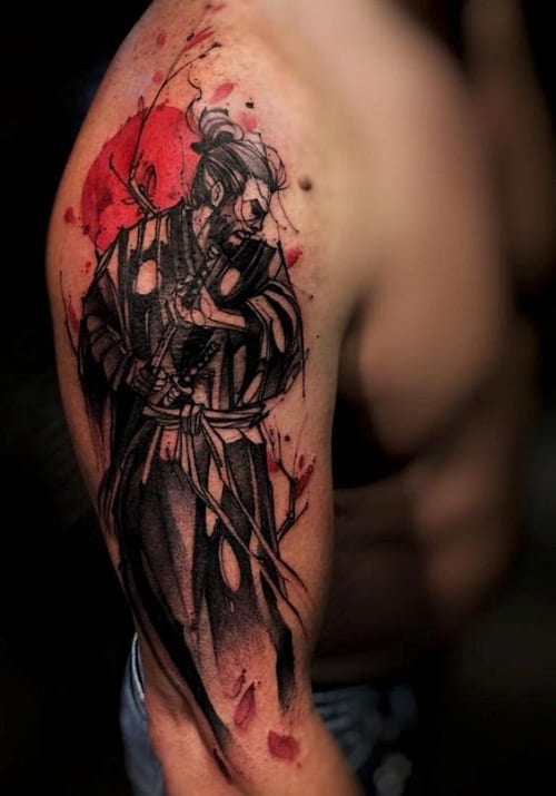 Samurai Winning a Battle Tattoo