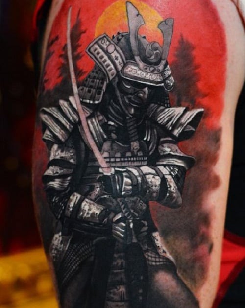 Scary Samurai Tattoo During Dawn