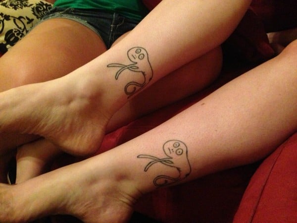Sister Tattoo On Leg