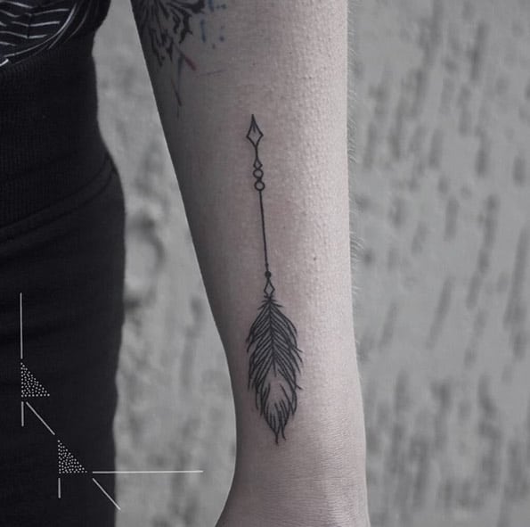 Small Arrow Tattoo by Rachael Ainsworth
