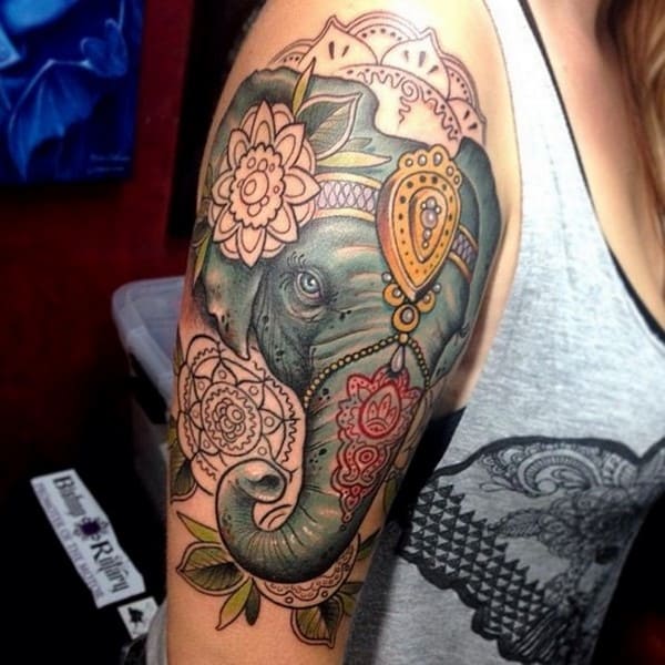 elephant foot tattoos for women