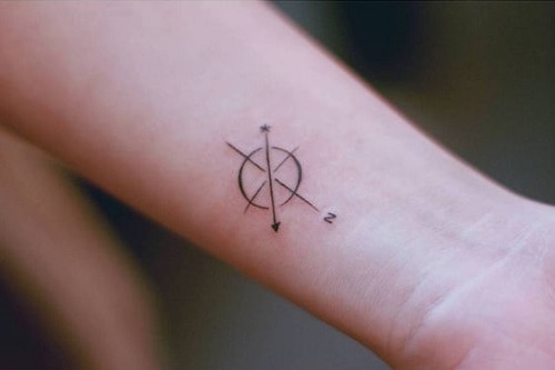 Small Simple Compass Tattoo
