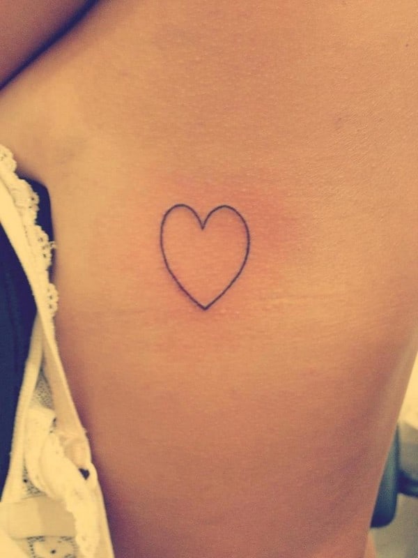 simple heart tattoos hip