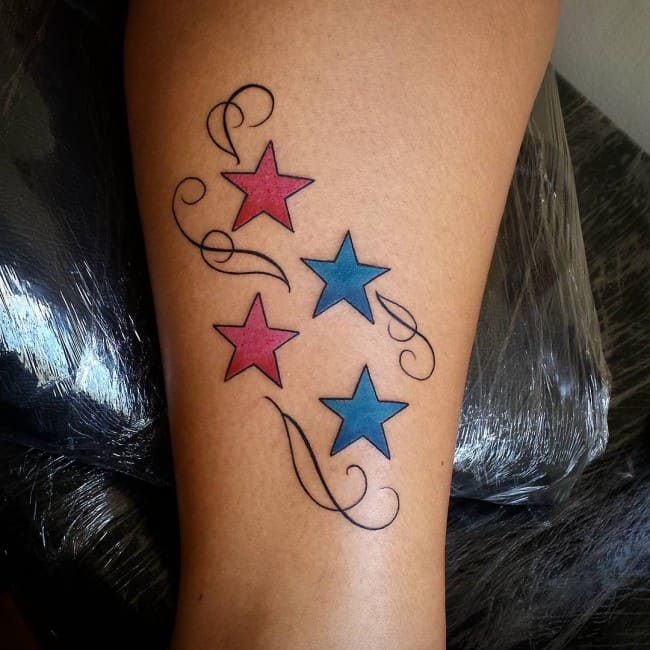 Stars on Leg tattoo