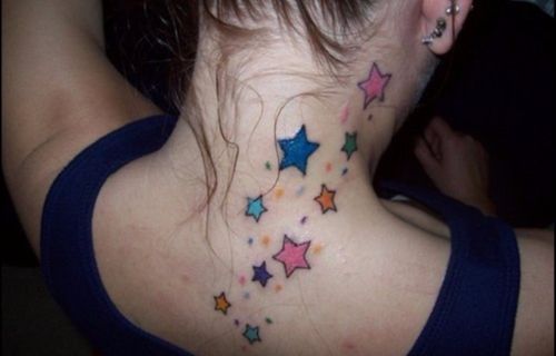 Star Tattoos Designs For Back Of Neck