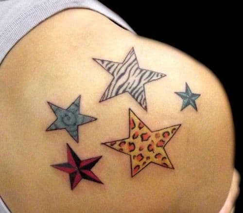 Star Tattoos For Back Shoulder