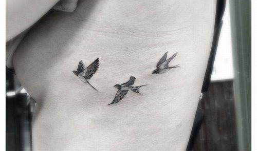 My three little birds tattoo One sparrow for each family member in their  favorite color And an homage to the late Bob Marley Done by dawn at 12  tattoos in groton CT 