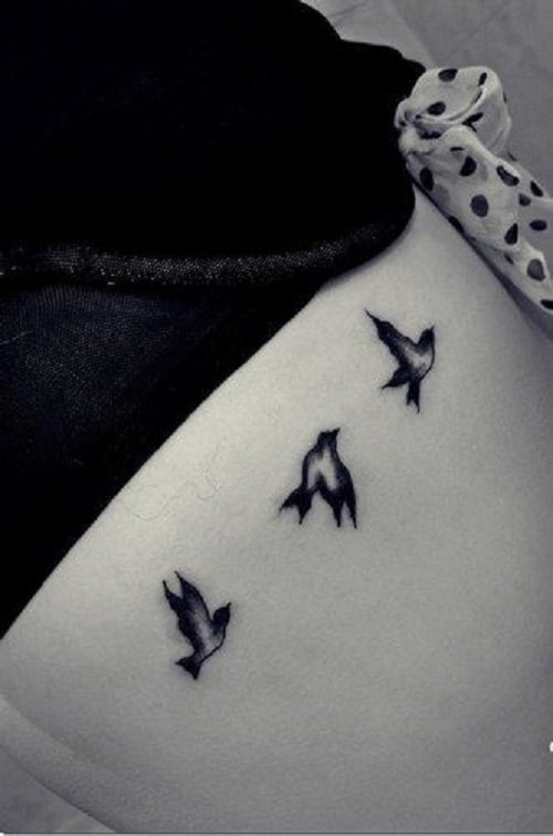Three Cute Bird Tattoos