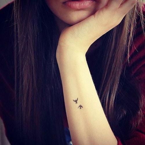 Tiny Bird Tattoos on Arm