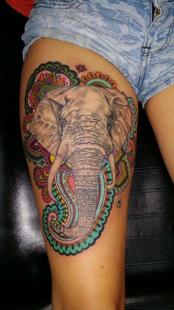 Unique Elephant Tattoo