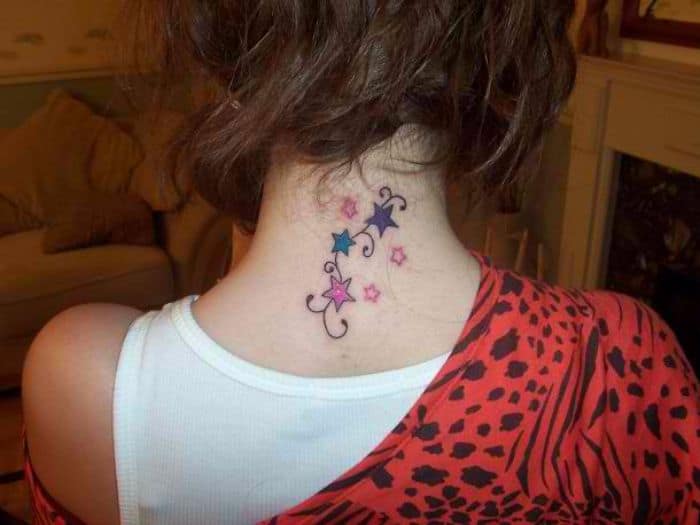 Star Tattoos Designs For Back Of Neck