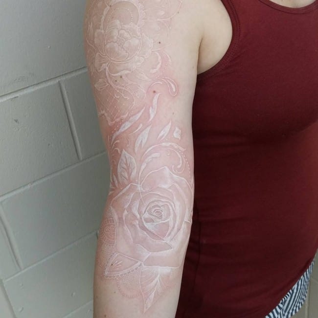 White ink tattoo Now and fresh 2018 : r/agedtattoos