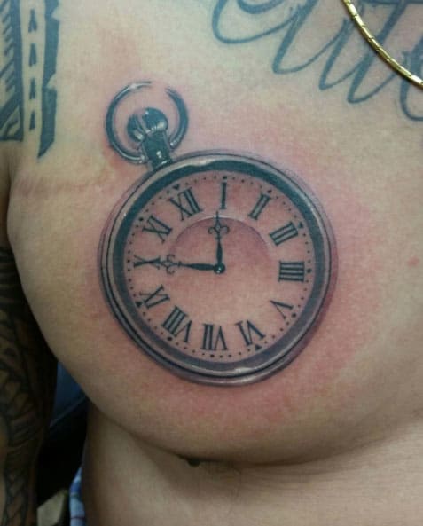 Pocket Watch Tattoo by Ryson Lapenia