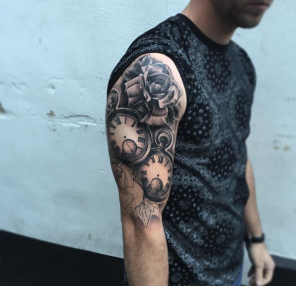 Pocket Watch Tattoo by Kev Richardson Jr