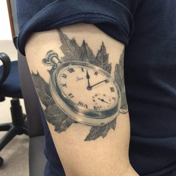 Pocket Watch Tattoo by Ael Lim