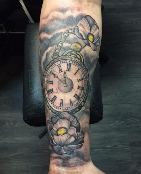 Pocket Watch Tattoo by Stefan