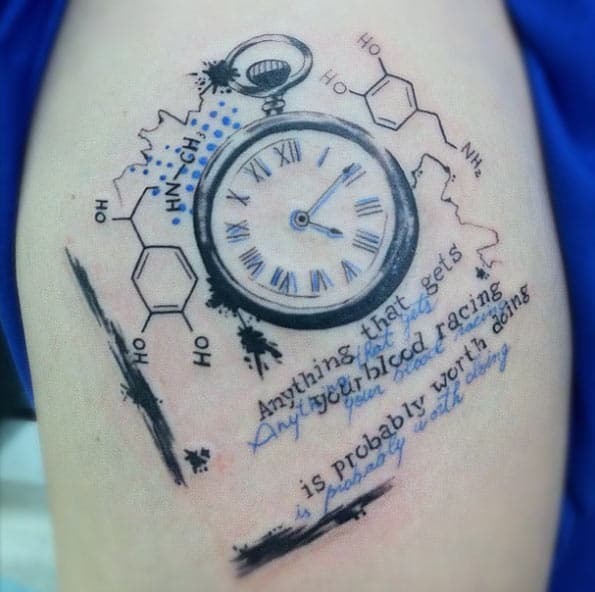 Scientific Pocket Watch Tattoo by Melina Casteletto