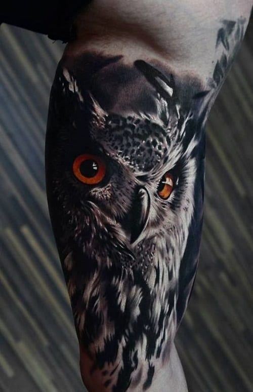 3D Owl Tattoo