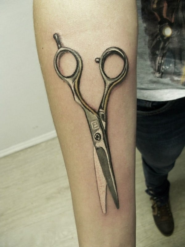 3D Scissor Tattoo