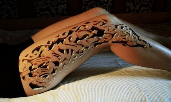 3D Tattoos On Leg