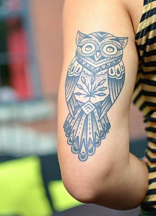 Animal Tribal Owl Tattoo