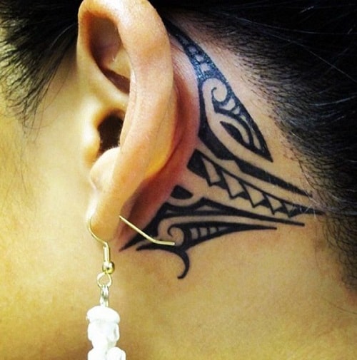 Back of Ear Tribal Tattoos