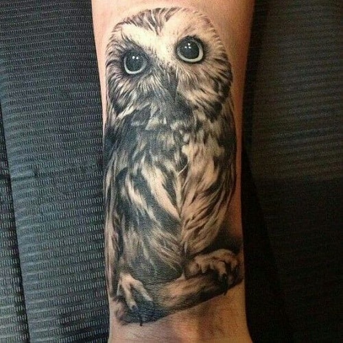 Cute 3D Owl Tattoo