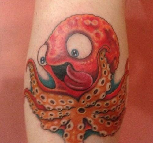 Tatuaje de pulpo feliz