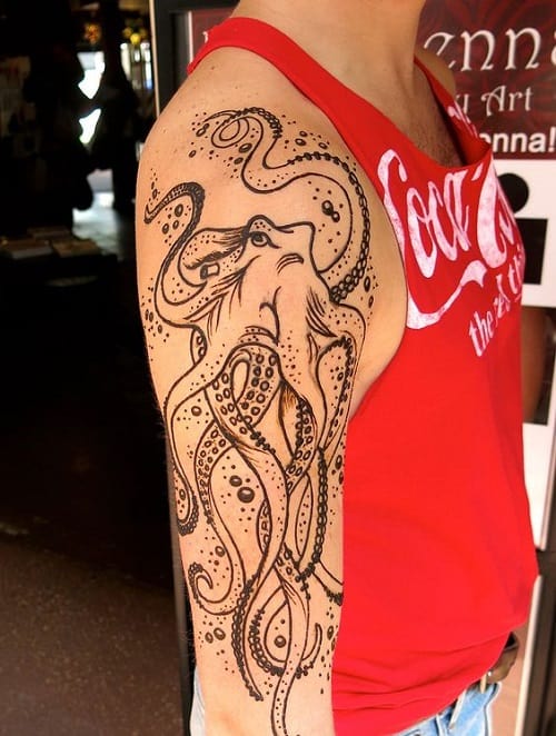 Tatouage de pieuvre henné