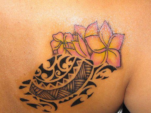 Lovely Flower with Tribal Tattoos