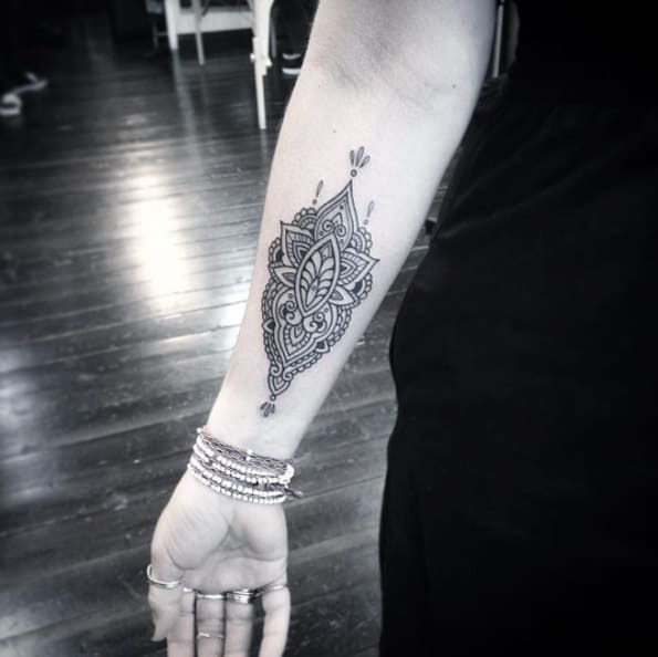 Ornamental arm piece by Flo Nuttall