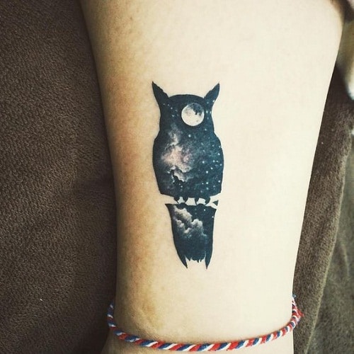 Midnight Sky Owl Tattoo