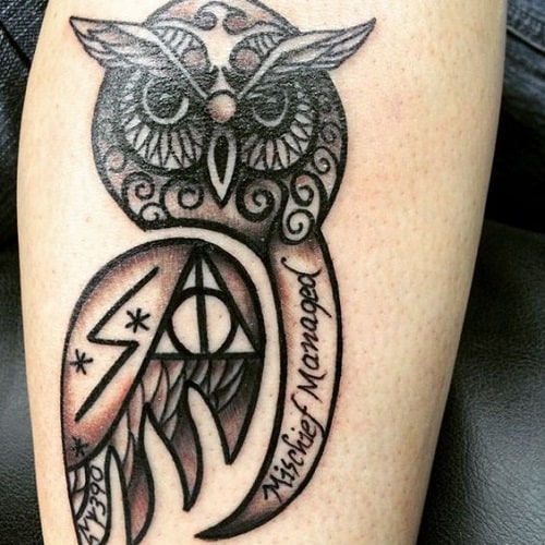 Mischief Managed Owl Tattoo