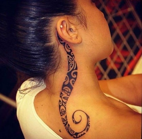 Neck to Back Tribal Tattoos
