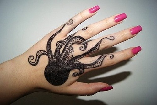 Octopus on Hand Tattoo