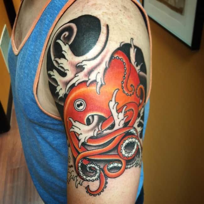 octopus on shoulder tattoo