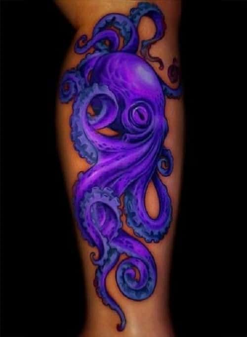 Tatuaje de pulpo brillante