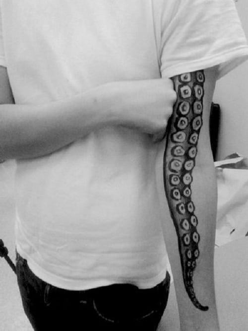 Octopus Tentacle Tattoo On Arm
