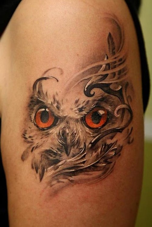 Owl Face Tattoo
