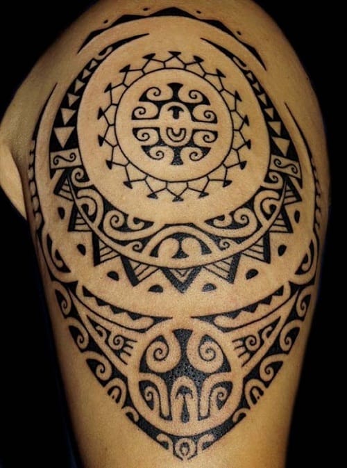 tribal tattoo on upper arm