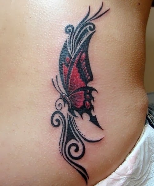 Red Butterfly Tribal Tattoos