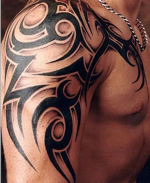 tribal shoulder tattoos for guys