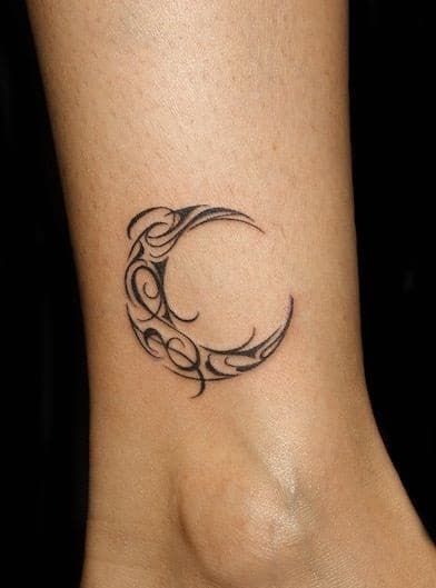 Small Moon Tribal Tattoos